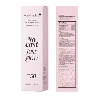 MEDICUBE | No Cast Just Glow Collagen Sunscreen | SPF 50 Broad Spectrum Face Sunscreen
