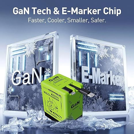 Glamish 2 in 1 GAN Ultra Fast Charger Dual Port Pakistan
