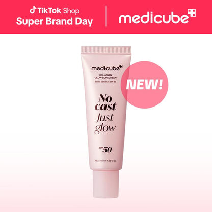 MEDICUBE | No Cast Just Glow Collagen Sunscreen | SPF 50 Broad Spectrum Face Sunscreen