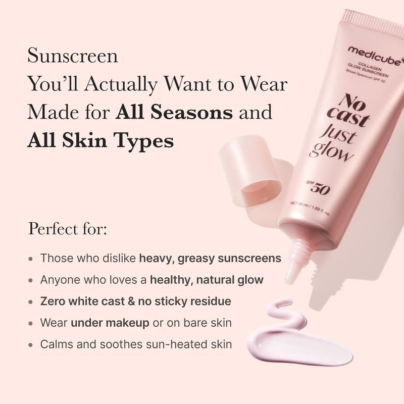 MEDICUBE | No Cast Just Glow Collagen Sunscreen | SPF 50 Broad Spectrum Face Sunscreen