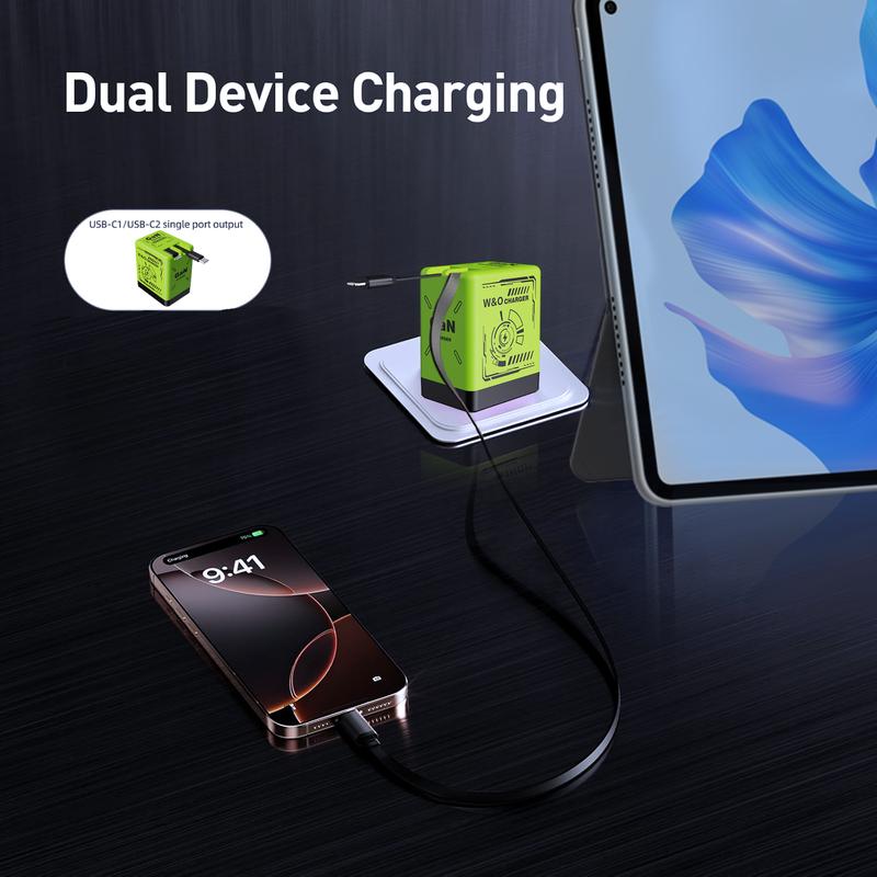 Glamish 2 in 1 GAN Ultra Fast Charger Dual Port Pakistan
