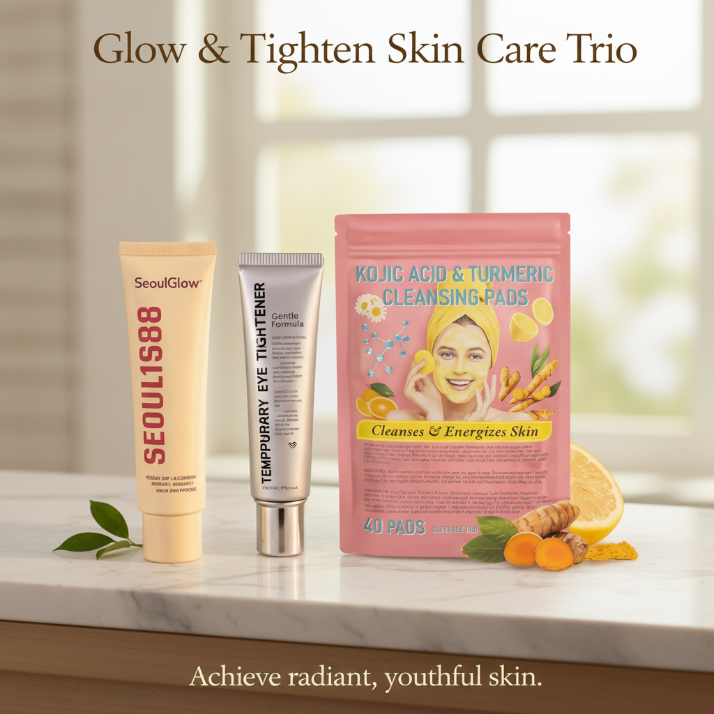 Glamish Glow and Tighten Skin Care Trio - Complete Skincare Bundle Pakistan