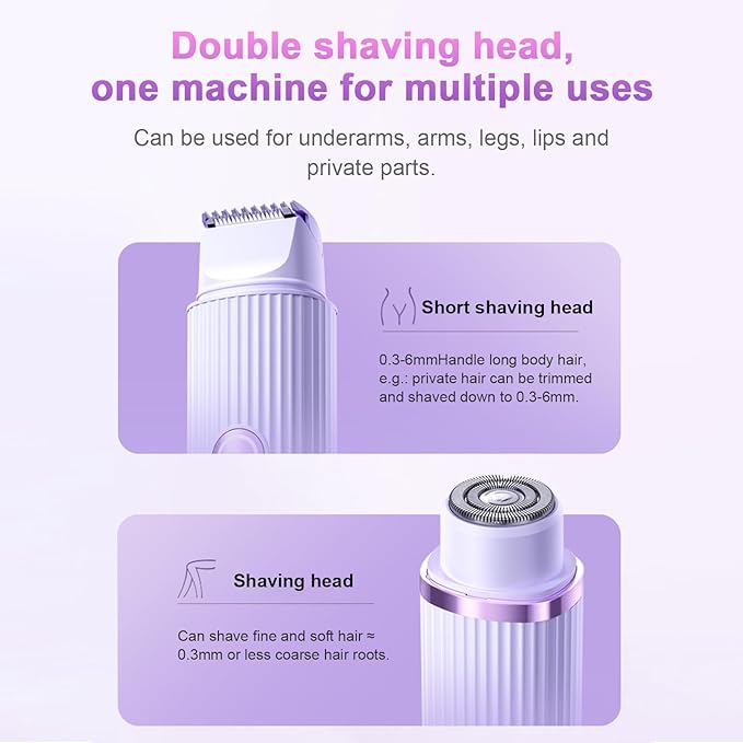 Glamish Double Headed Electric Shaver - Smooth Hair Removal Pakistan