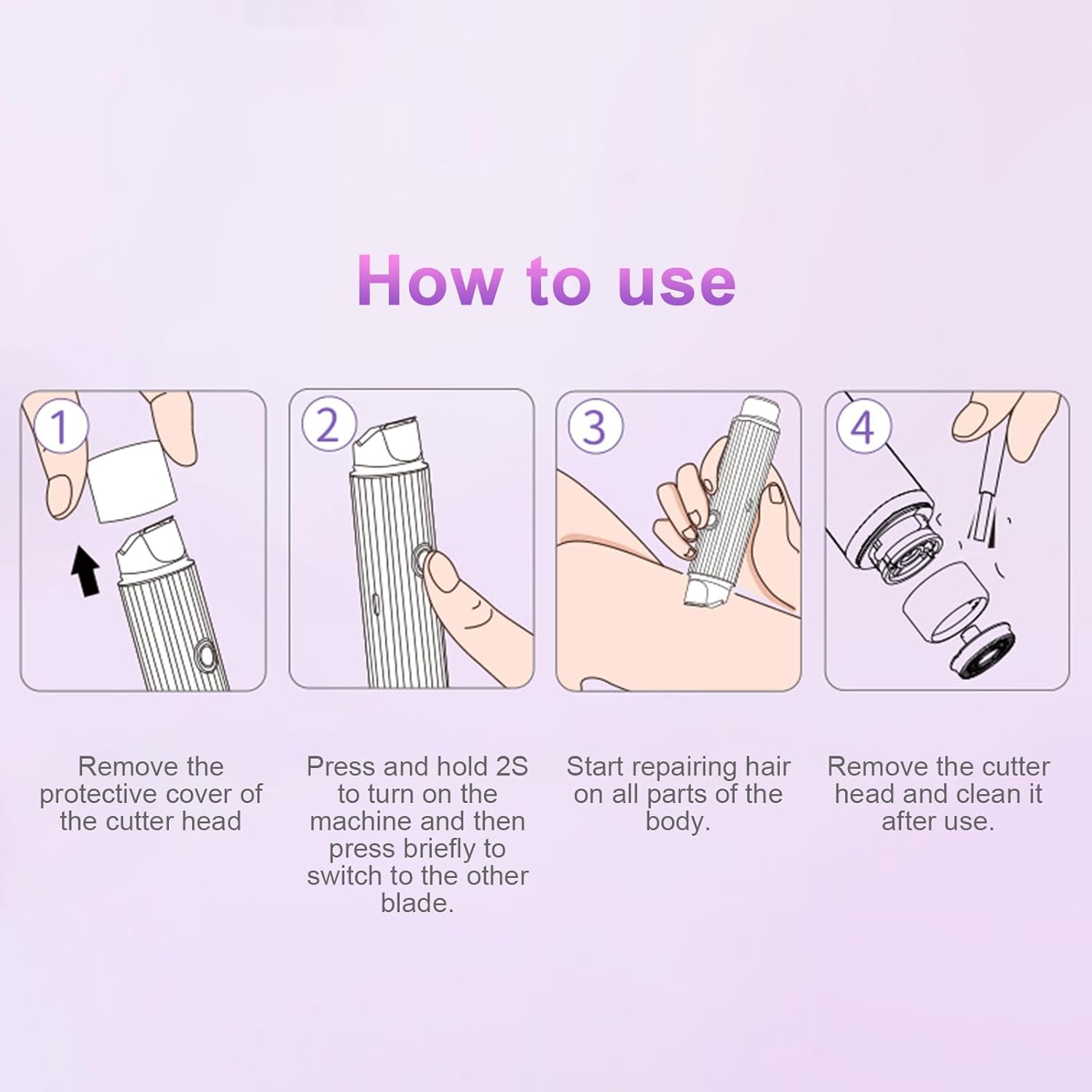 Glamish Double Headed Electric Shaver - Smooth Hair Removal Pakistan